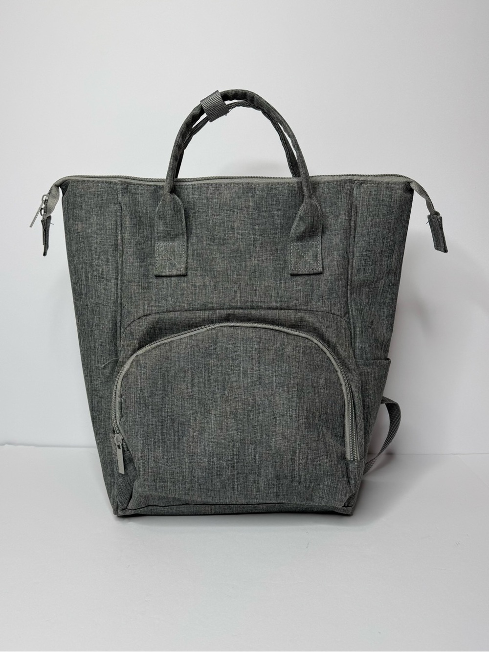 Gray Diaper Bag Backpack Tote w Changing Pad Large Baby Travel Bag NWT